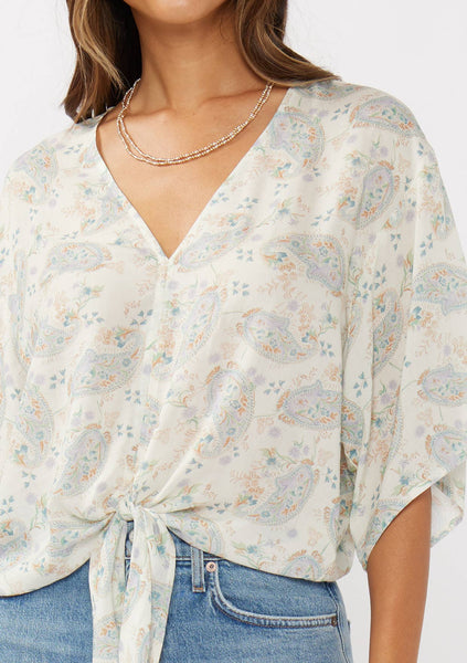 Pretty in Paisley Tie-Front Blouse