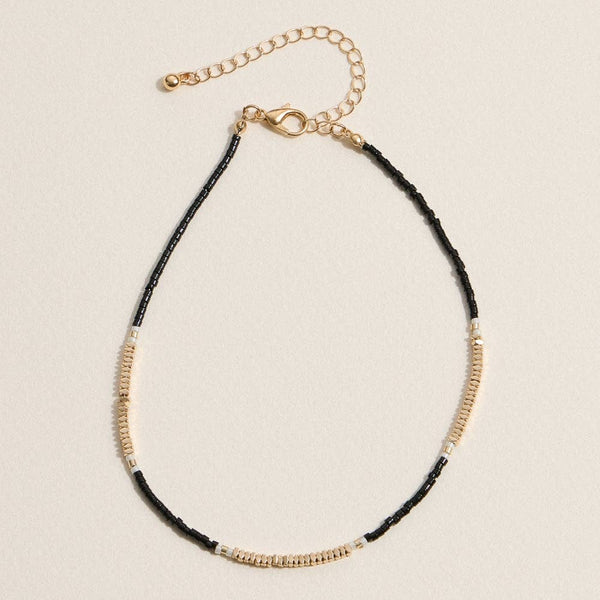 Colorful Seed Bead Anklet - Black