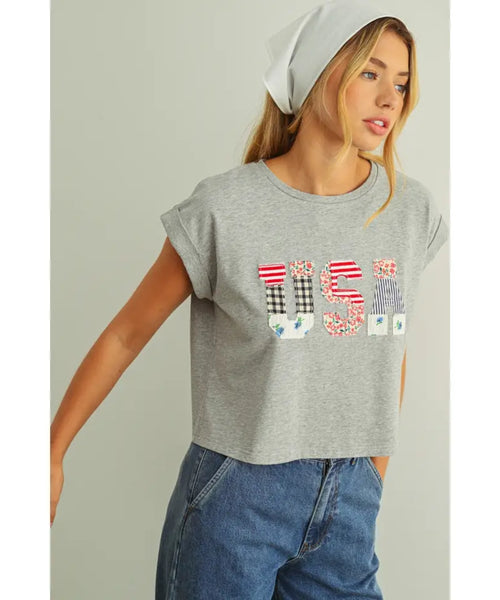 USA Patchwork Tee
