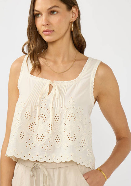 Poppy Eyelet Embroidery Tank Top