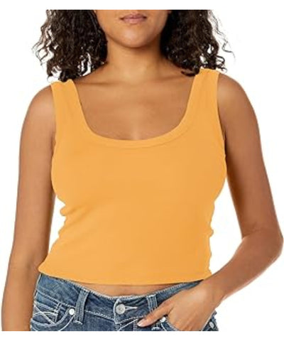 Cropped Ribbed Tank Top - Honeycomb