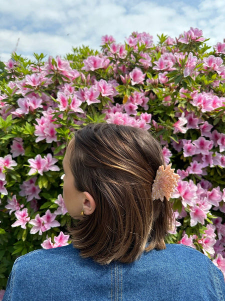 Hand-painted Waterlily Flower Claw Hair Clip
