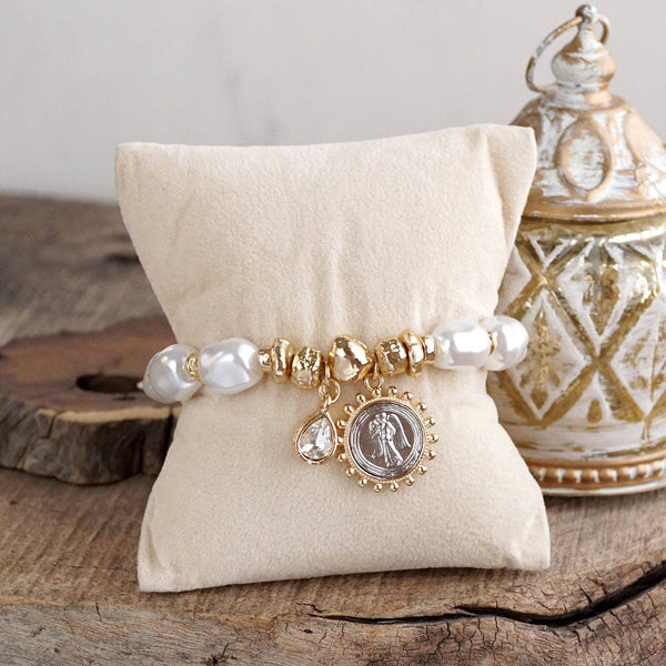 Pearl Angel Charm Bracelet – Gilded Keepsake