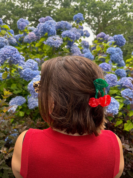 Hand-painted Cherry Claw Hair Clip