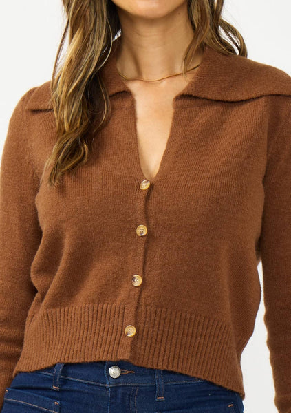 Jenna Button Front Collared Cardigan
