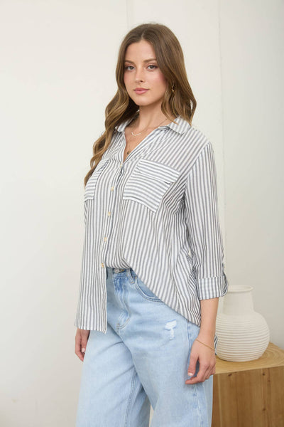 Magnolia Striped Button Down Shirt