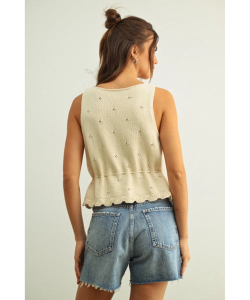 Rosa Scallop Hem Knit Top