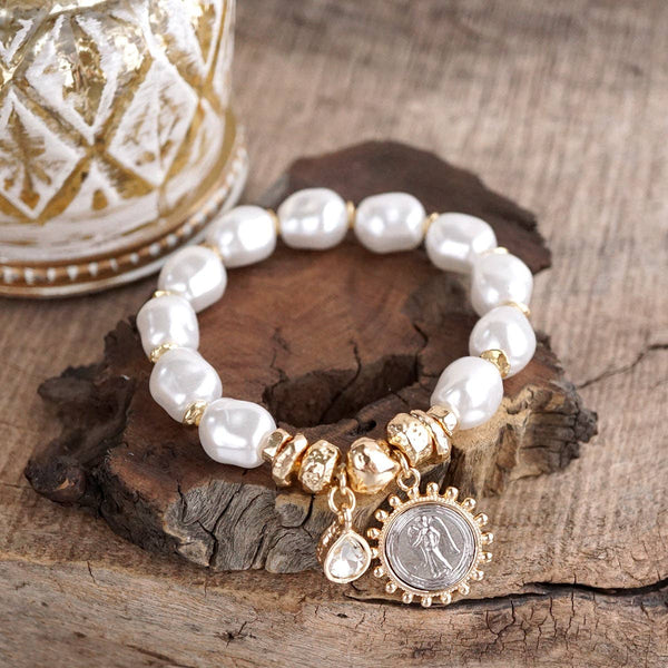 Pearl Angel Charm Bracelet – Gilded Keepsake