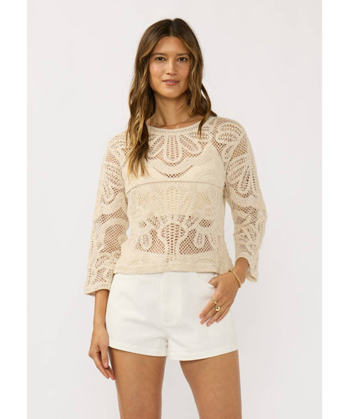 Rhea Long Sleeve Crochet Top