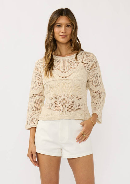 Rhea Long Sleeve Crochet Top