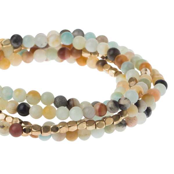 Stone Wrap Bracelet/Necklace: Amazonite - Stone of Courage
