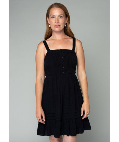 Lyla Button Front Smocked Mini Dress