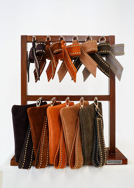 Ace High Suede Wristlet & Hang Off Set of 3: Leopard