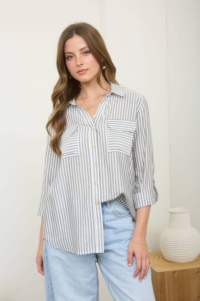 Magnolia Striped Button Down Shirt