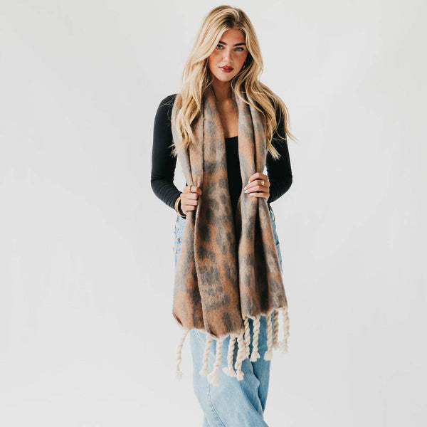 Priscilla Printed Scarf - Brown