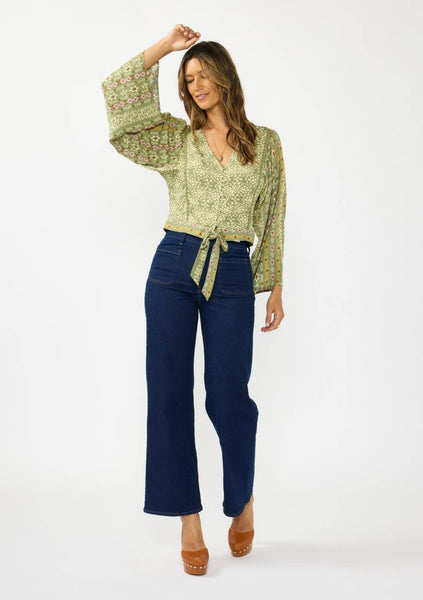 Daphne Button-Down Tie Front Blouse