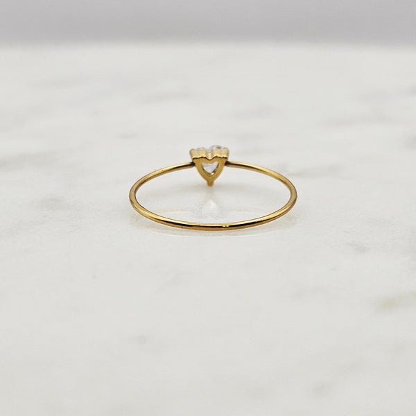 Tiny Heart Cubic Zirconia Ring - Size 7