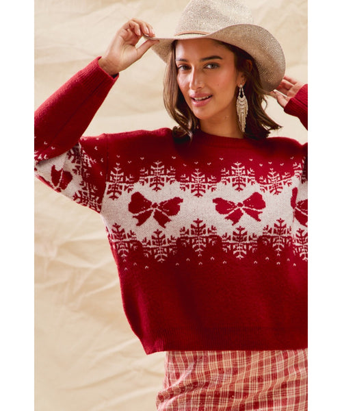 BowFlake Holiday Sweater