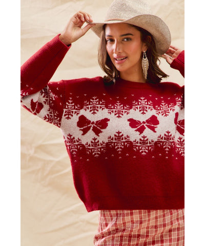 BowFlake Holiday Sweater