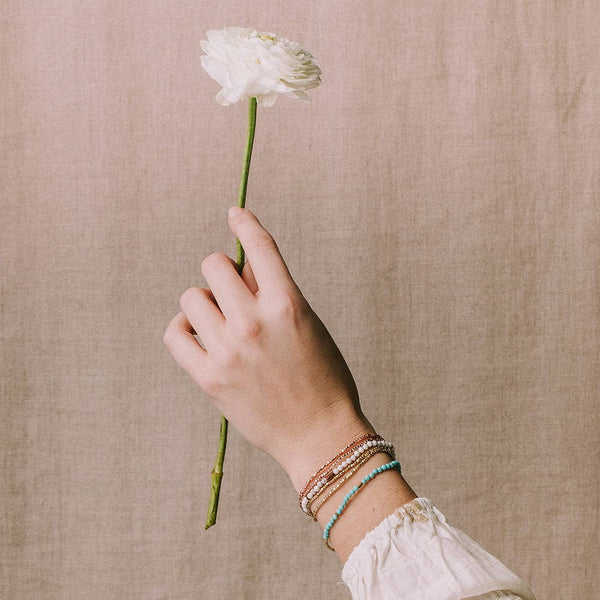 Delicate Stone Wrap Bracelet/Necklace: Moonstone - Stone of Balance