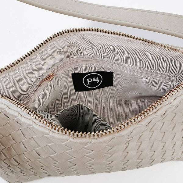Harper Hobo Woven Shoulder Bag - Cream