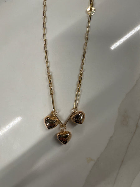 Paperclip Bubble Heart Necklace