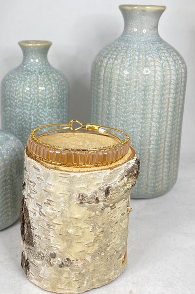 Beaded Hook Cuff Bracelet - Natural