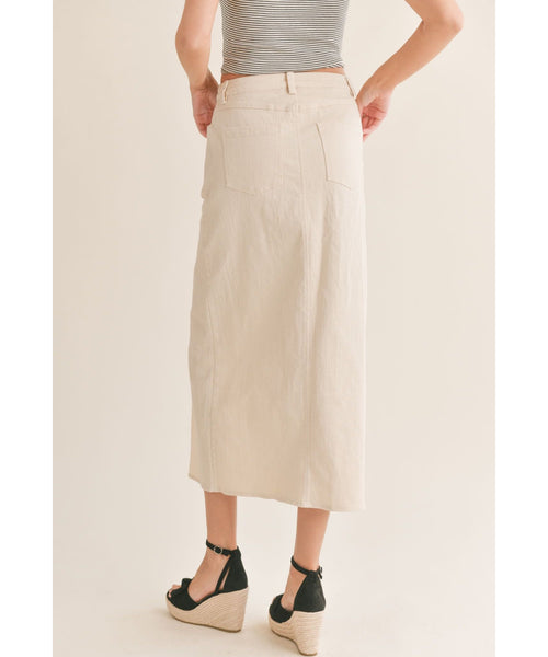 Savannah Denim Skirt - Cream
