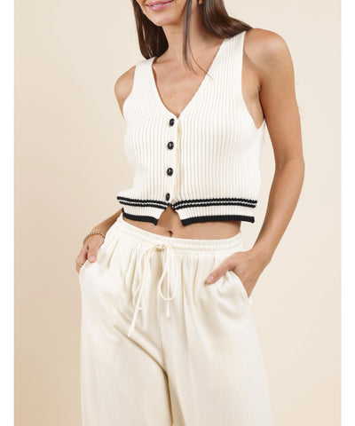 Louisa Striped Hem Sweater Vest