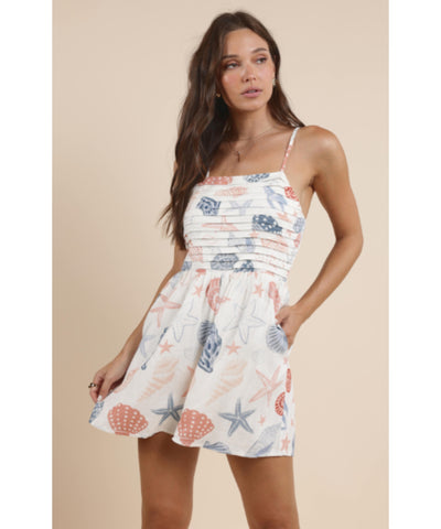 Walk the Beach Pleated Romper
