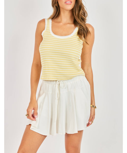 Throwback Stripe Tank Top - Butter