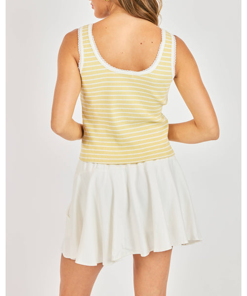Throwback Stripe Tank Top - Butter