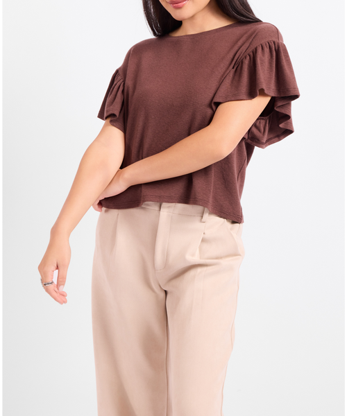 Fina Ruffle Sleeve Top