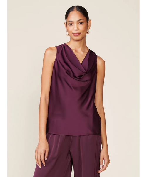 Shine Bright Satin Cowl Neck Top