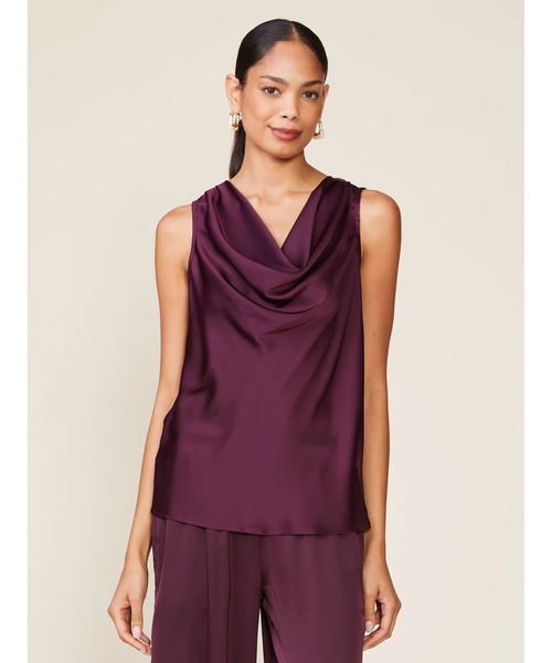 Shine Bright Satin Cowl Neck Top