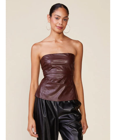 Burma Vegan Strapless Top - Burgundy