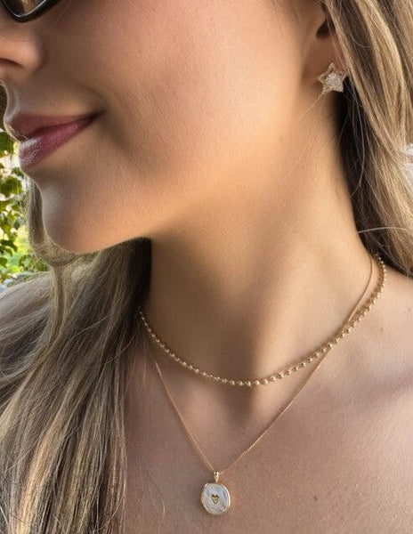 Mother of Pearl Heart Necklace