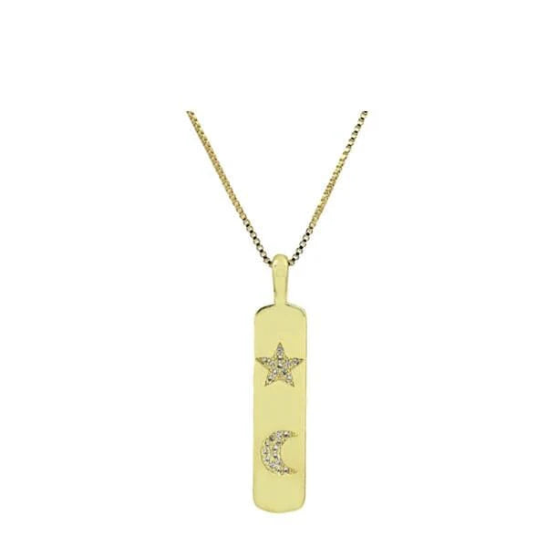 Star & Moon Tag Necklace