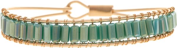 Beaded Hook Cuff Bracelet - Green