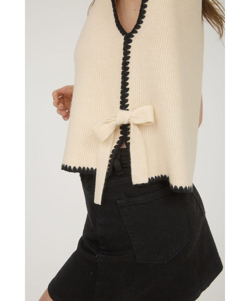 Mock Neck Tie Side Sweater Top