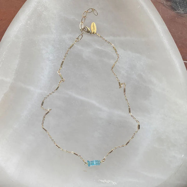Heishi Choker Necklace - Apatite