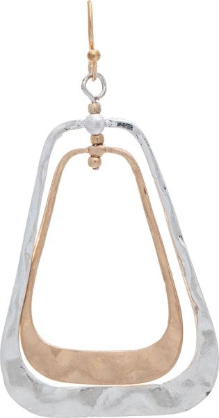 Mixed Metal Rectangle Earrings