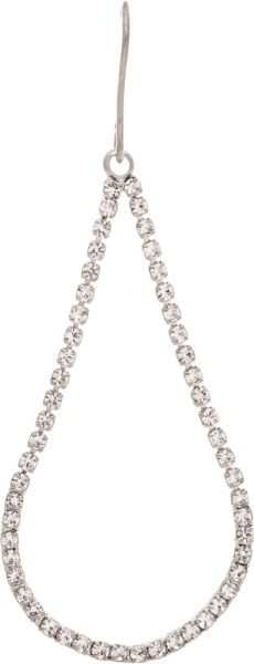 Crystal Flexible Teardrop Earring - Silver