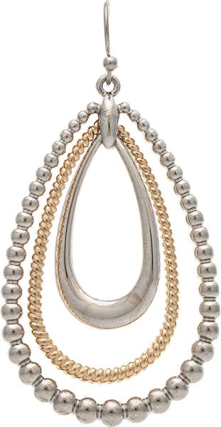 Mixed Metal Teardrop Earrings