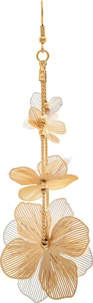 Floral Dangle Earrings - Mixed Metal