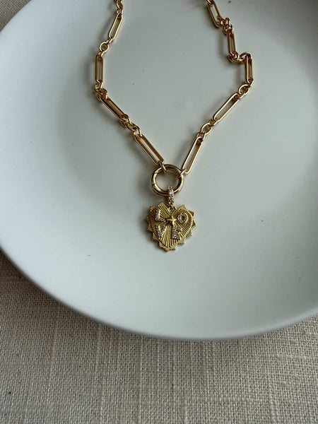 LOVE Heart Pendant Paperclip Necklace