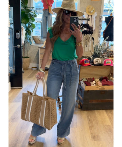 Patrice Belted Wide Leg Denim