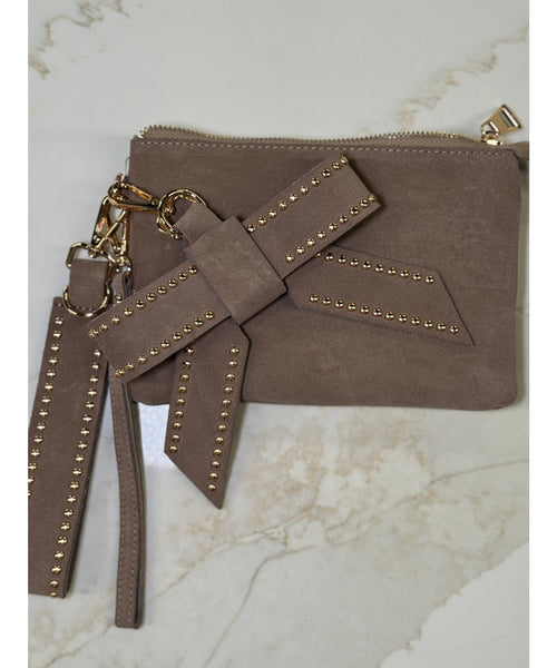 Ace High Suede Wristlet & Hang Off Set of 3: Grey
