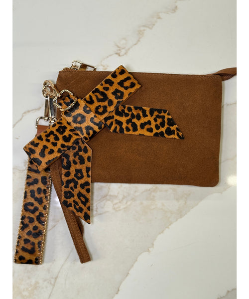 Ace High Suede Wristlet & Hang Off Set of 3: Leopard