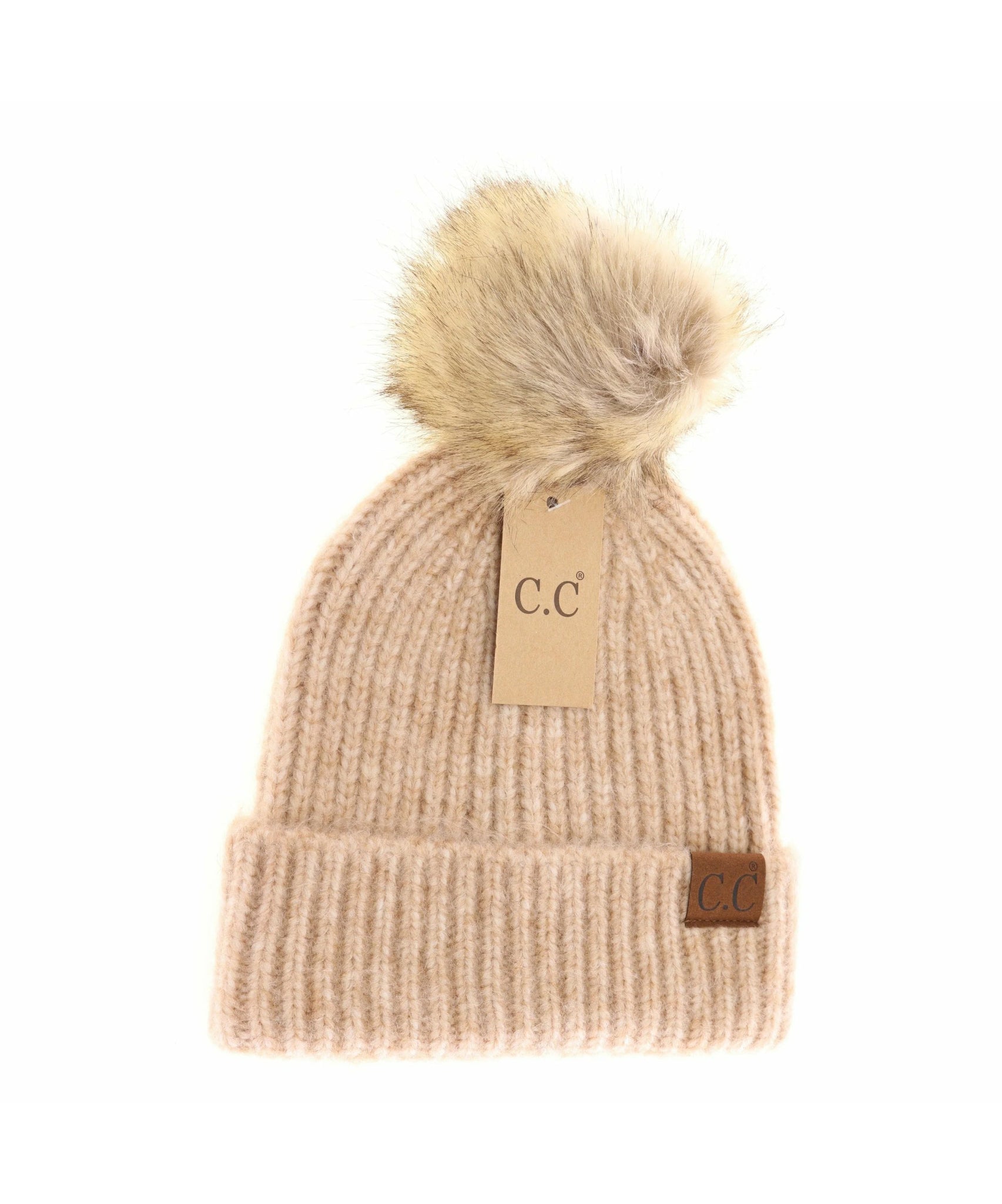 CC Beanie - Soft Ribbed Multi Colored - Sand